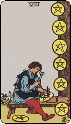 Lá Tám Tiền (Eight of Pentacles)