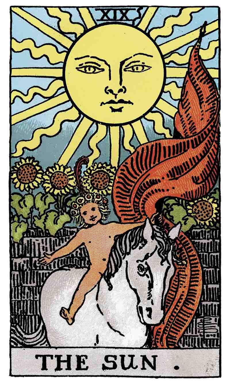 Chi tiết biểu tượng trên lá bài The Sun