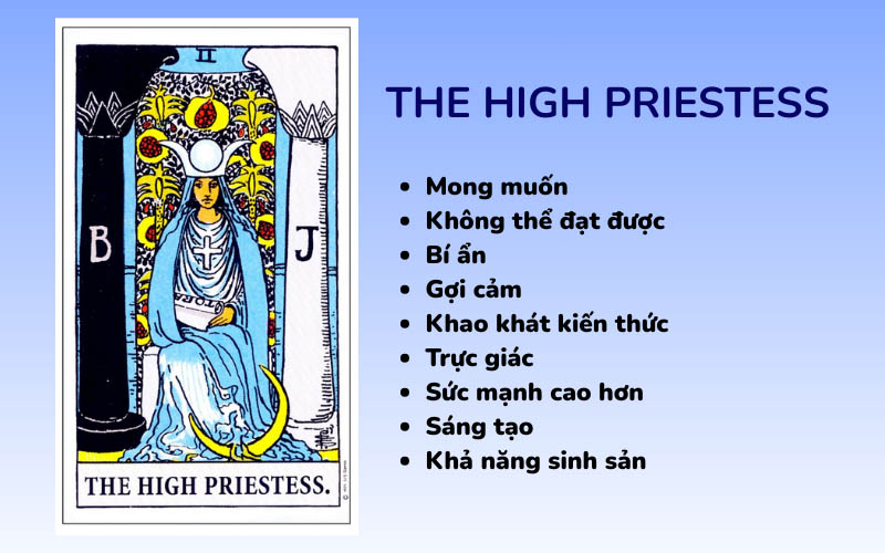 Ý nghĩa lá The High Priestess xuôi