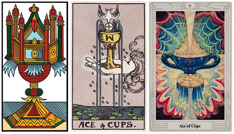 Ý nghĩa lá Ace of Cups xuôi (Upright)