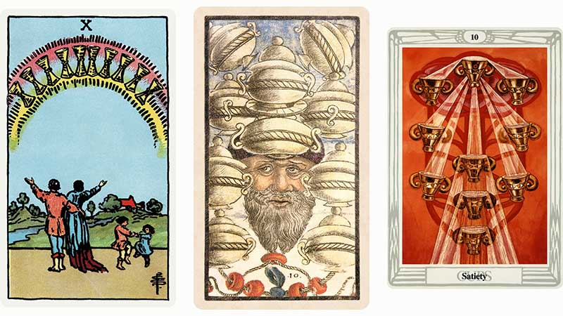 Ý nghĩa lá 10 Of Cups ở vị trí xuôi