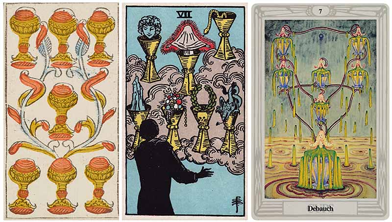 Ý nghĩa của 7 Of Cups trong các vị trí trải bài